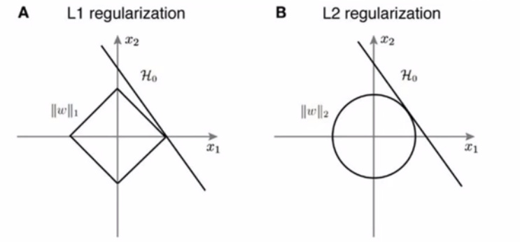 L1 vs L2 constraint geometry